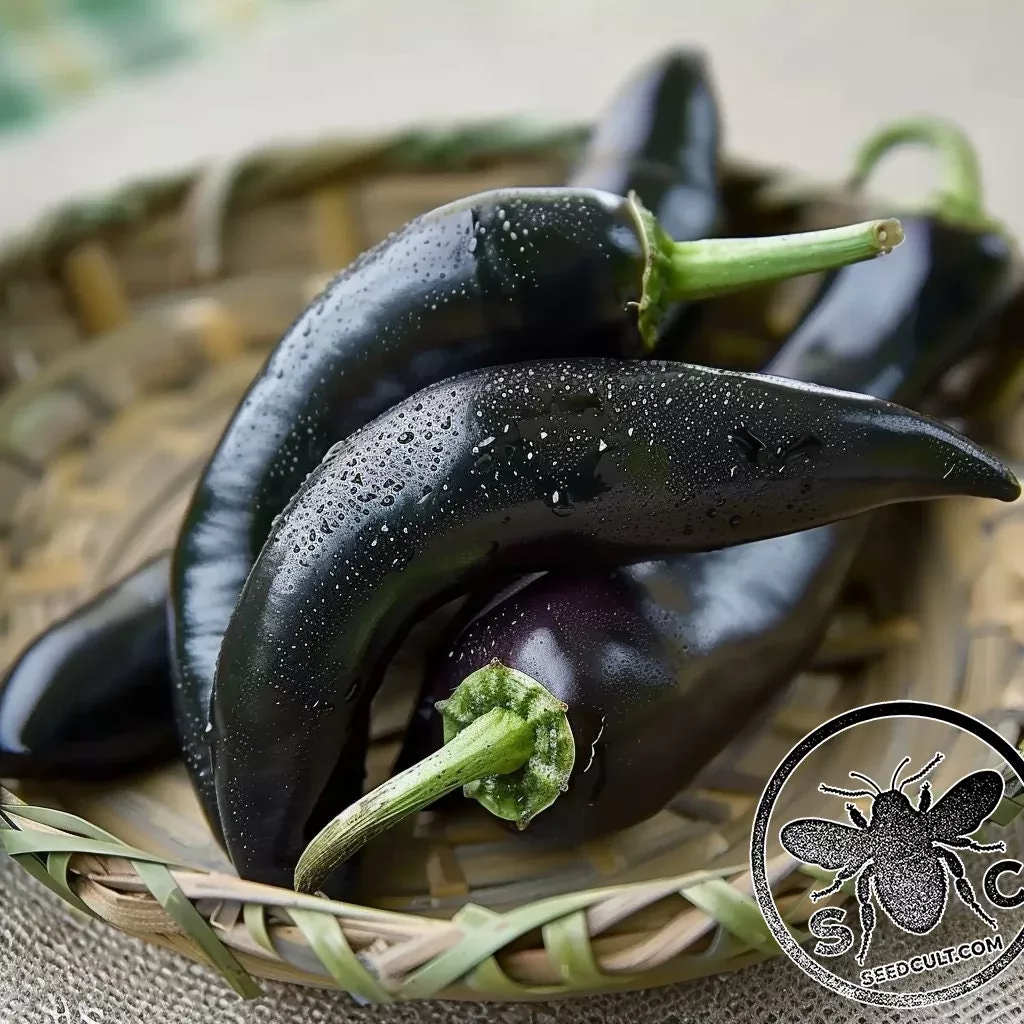 Count Dracula Pepper Seeds, Black Gothic Fang Hot Peppers, Capsicum Annuum, CH2110