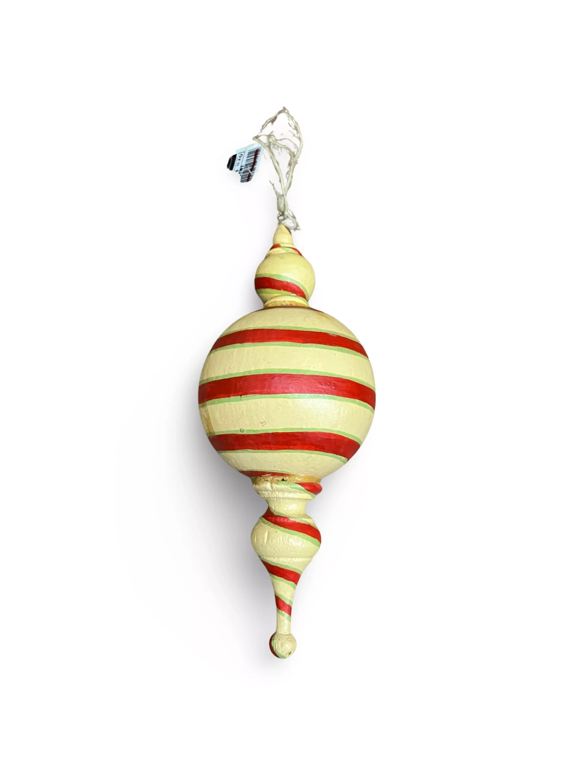 Cream Candy Cane Ornament