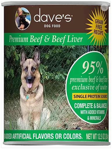 Dave's Dog Premium 95% Beef & Beef Liver 12.5oz