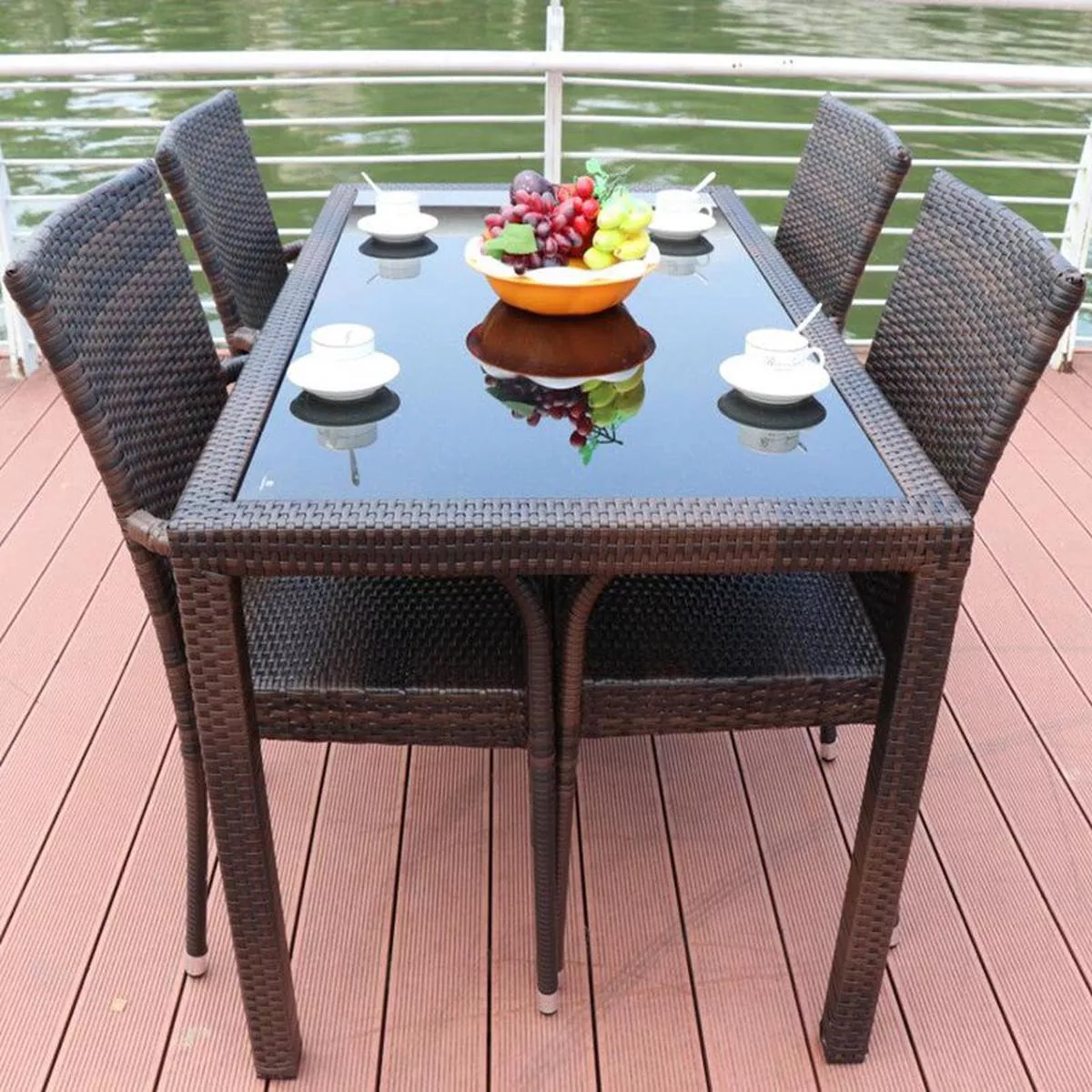 Dining Table set No.26 – 1 long table + 4 chairs