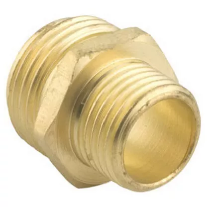 Double Male Hose Connector, 3/4" NH x 3/4" NPT x 1/2" NPT