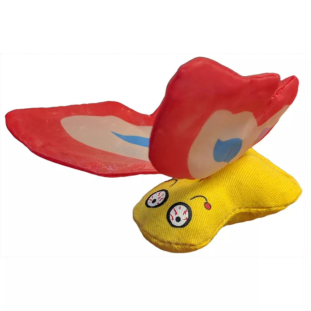 Ducky World Red Butterfly Catnip Toy, 4"