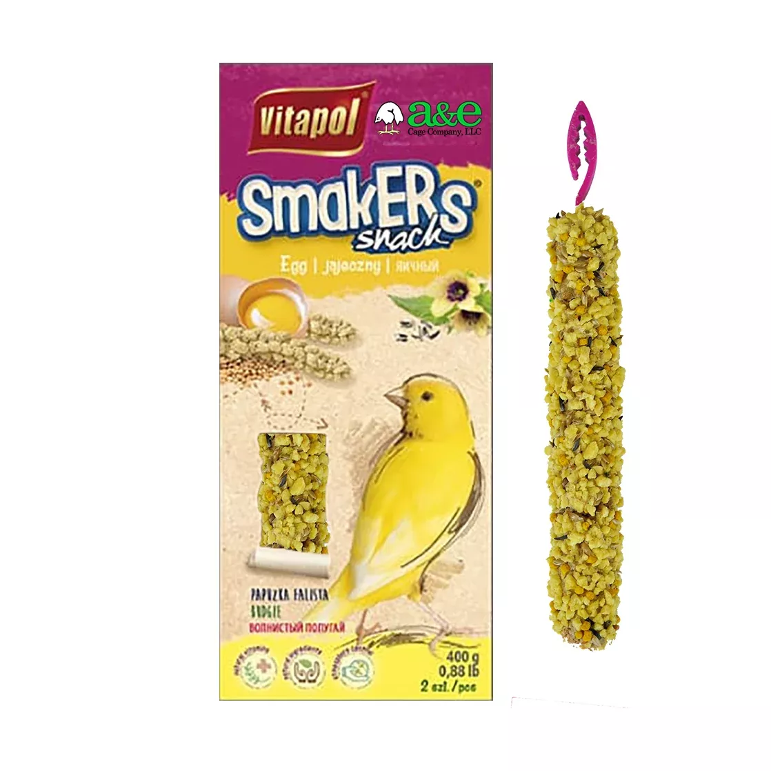 A&E, Vitapol Canary Smakers, Egg, 2 Pack