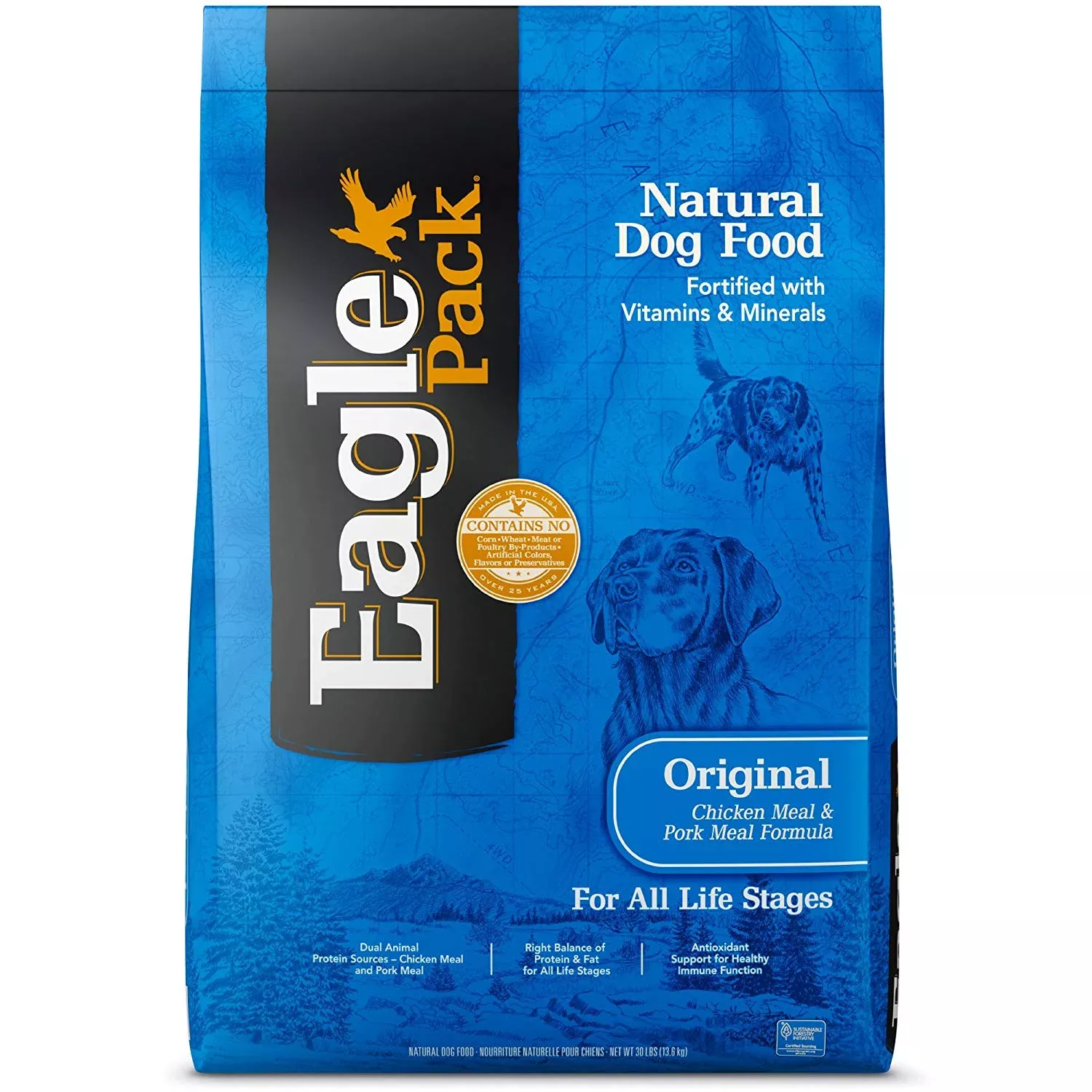 Eagle Pack Natural Chicken And Pork Meal Formula Dry Dog Food, 30 lb.