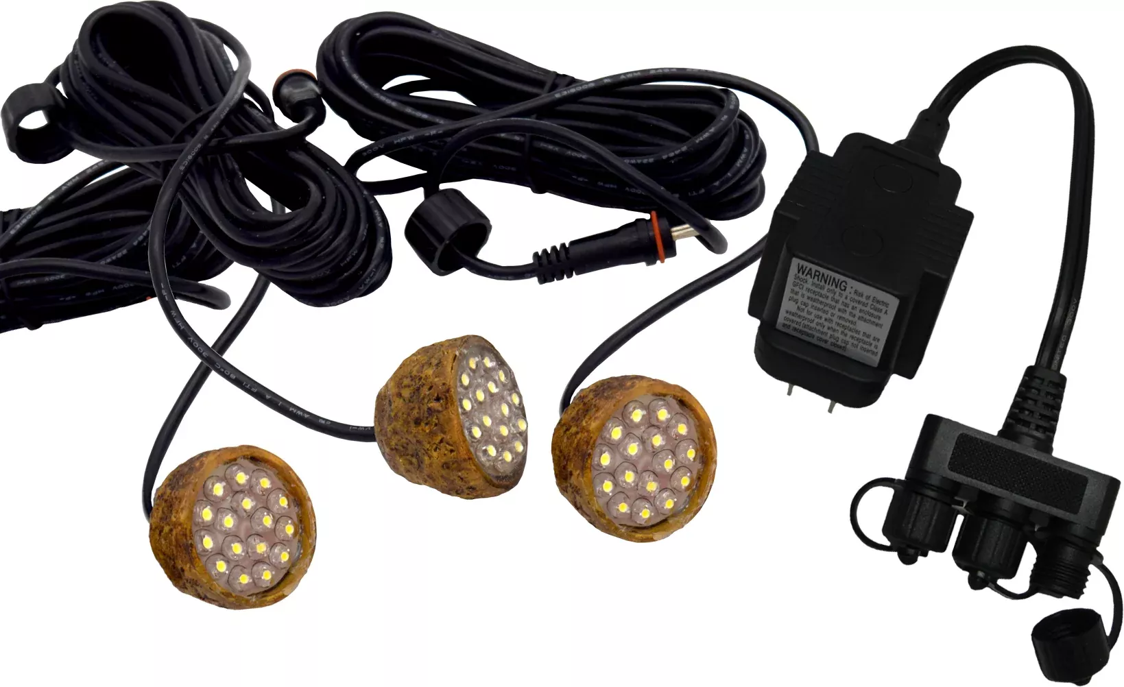 EasyPro 3-Pack Compact LED Pond & Watergarden Light Kit with 10 Watt Transformer