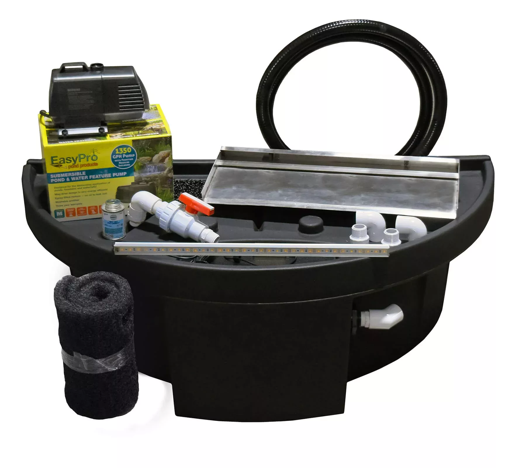 EasyPro Vianti Falls – 23" Extended Lip Waterfall Spillway Kit w/ Blue LED