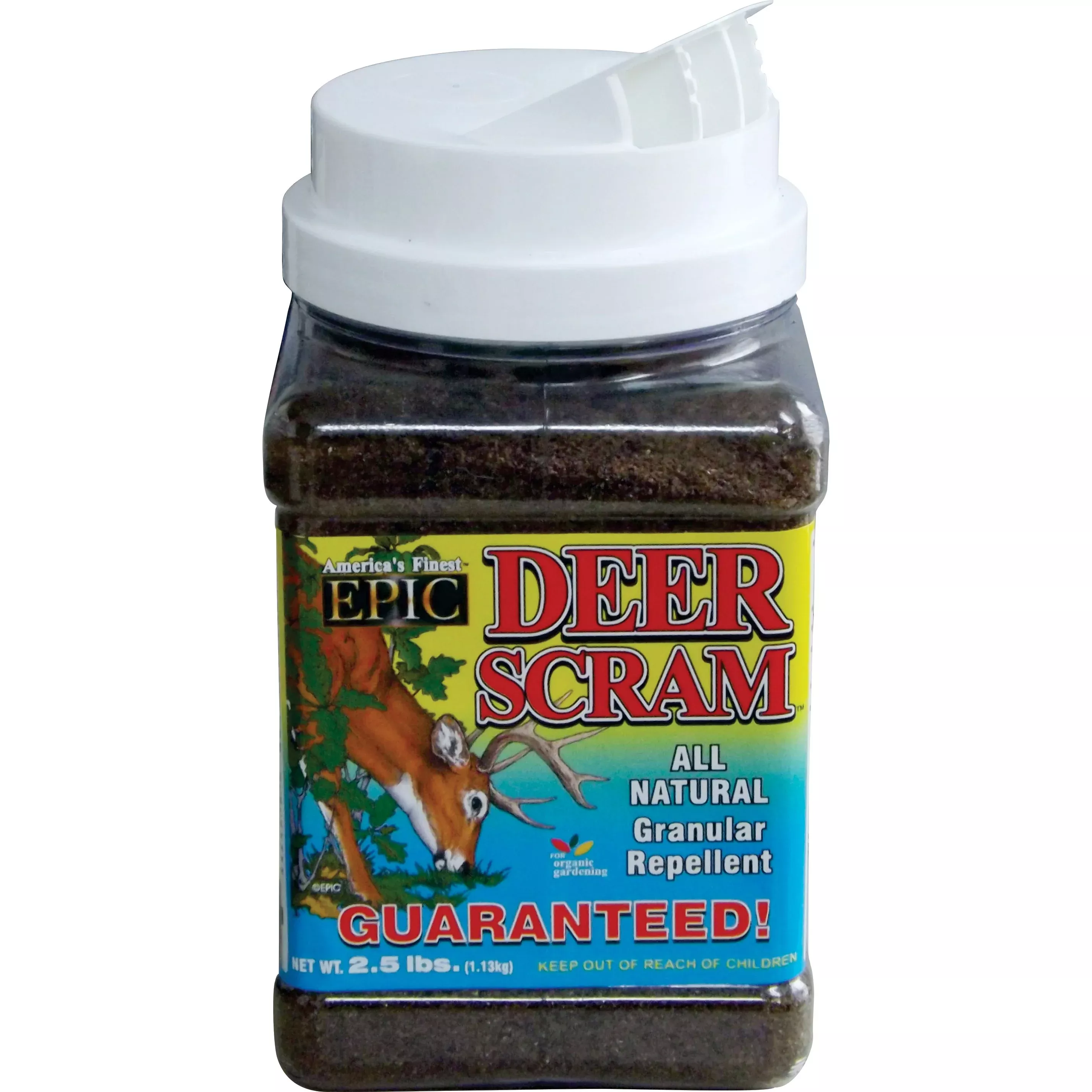 EPIC Deer Scram™ Granular Repellent - 2.5lb Shaker Can - Covers up to 1,500sq ft