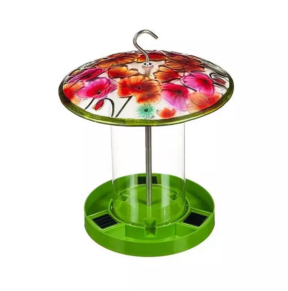 Evergreen, Solar Birdfeeder W/ Floral