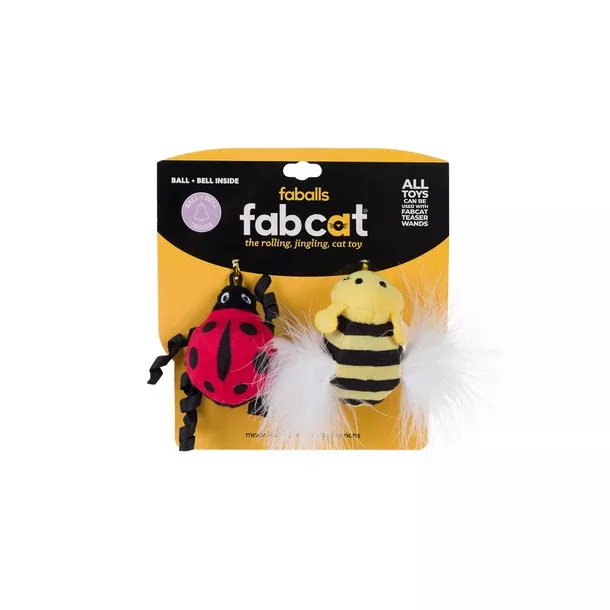 fabdog Faball Ladybug/Bee 2-Pack Cat Toy