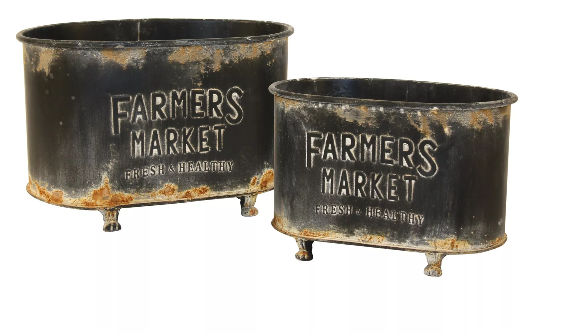 Farmers Market Rustic Container - Set of 2