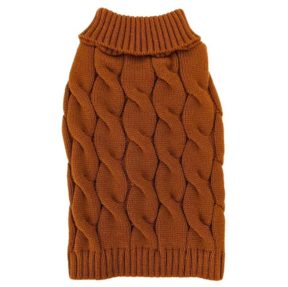 Fashion Pet, Twisted Cable Sweater, Caramel