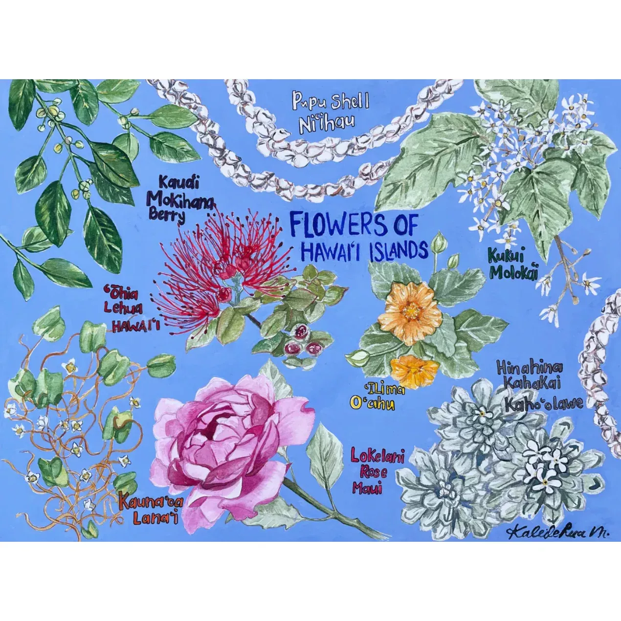 Flowers of Hawai'i by Kaleilehua Designs- kids 70 piece puzzle