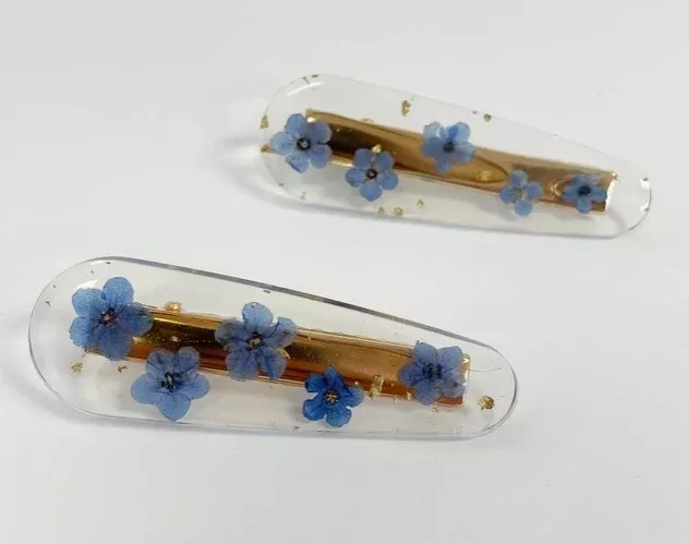 Forget-Me-Not Hairclips