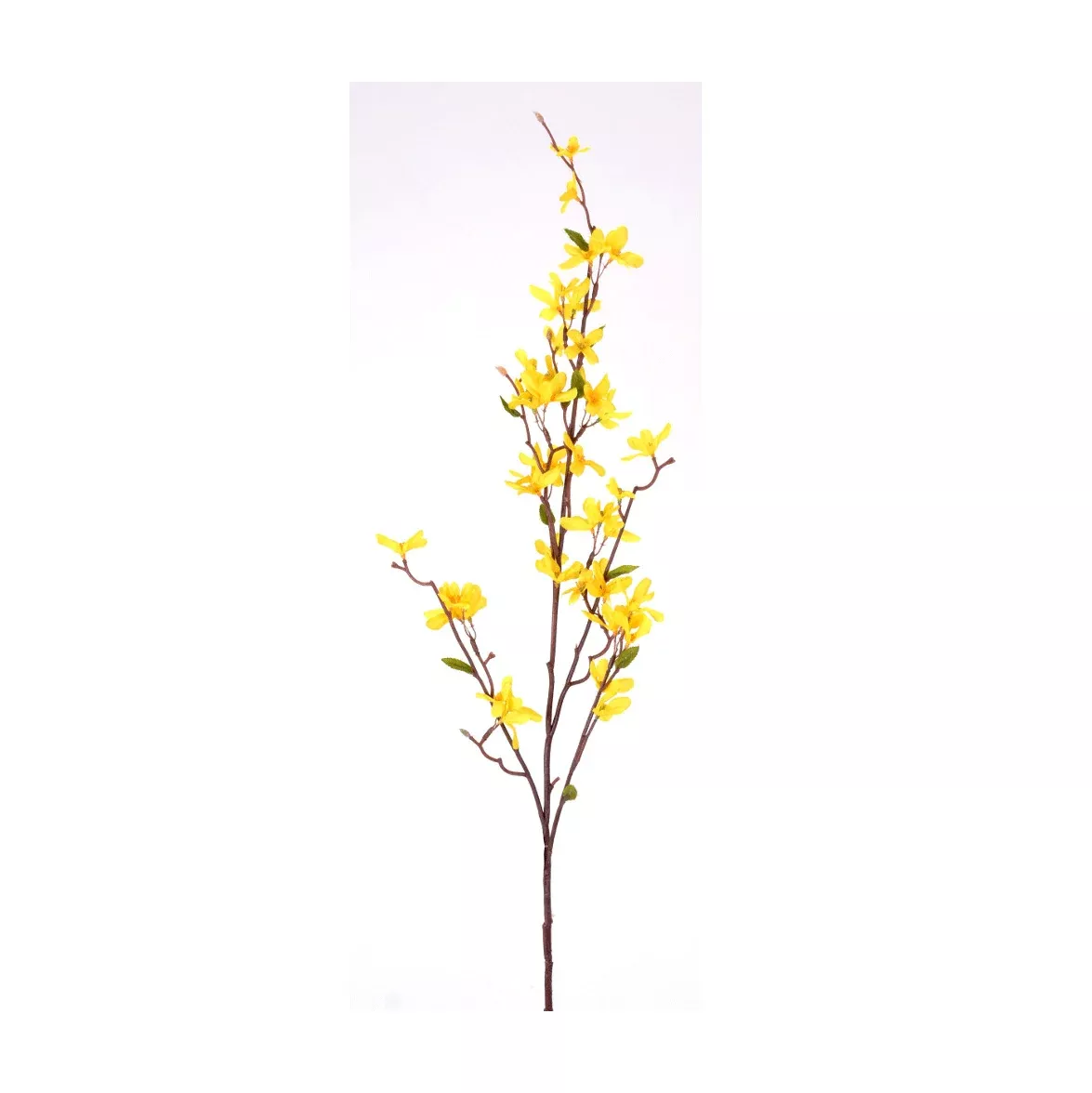 Forsythia Silk Floral Stem, 4 Yellow Flowers, 38"