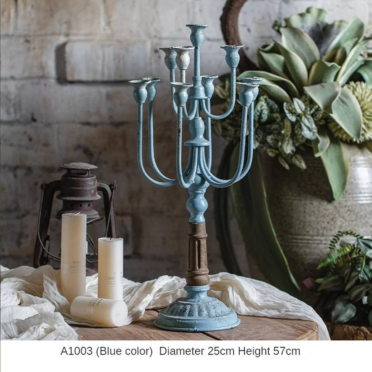 French Retro Candlestick Stand – A1003 Blue