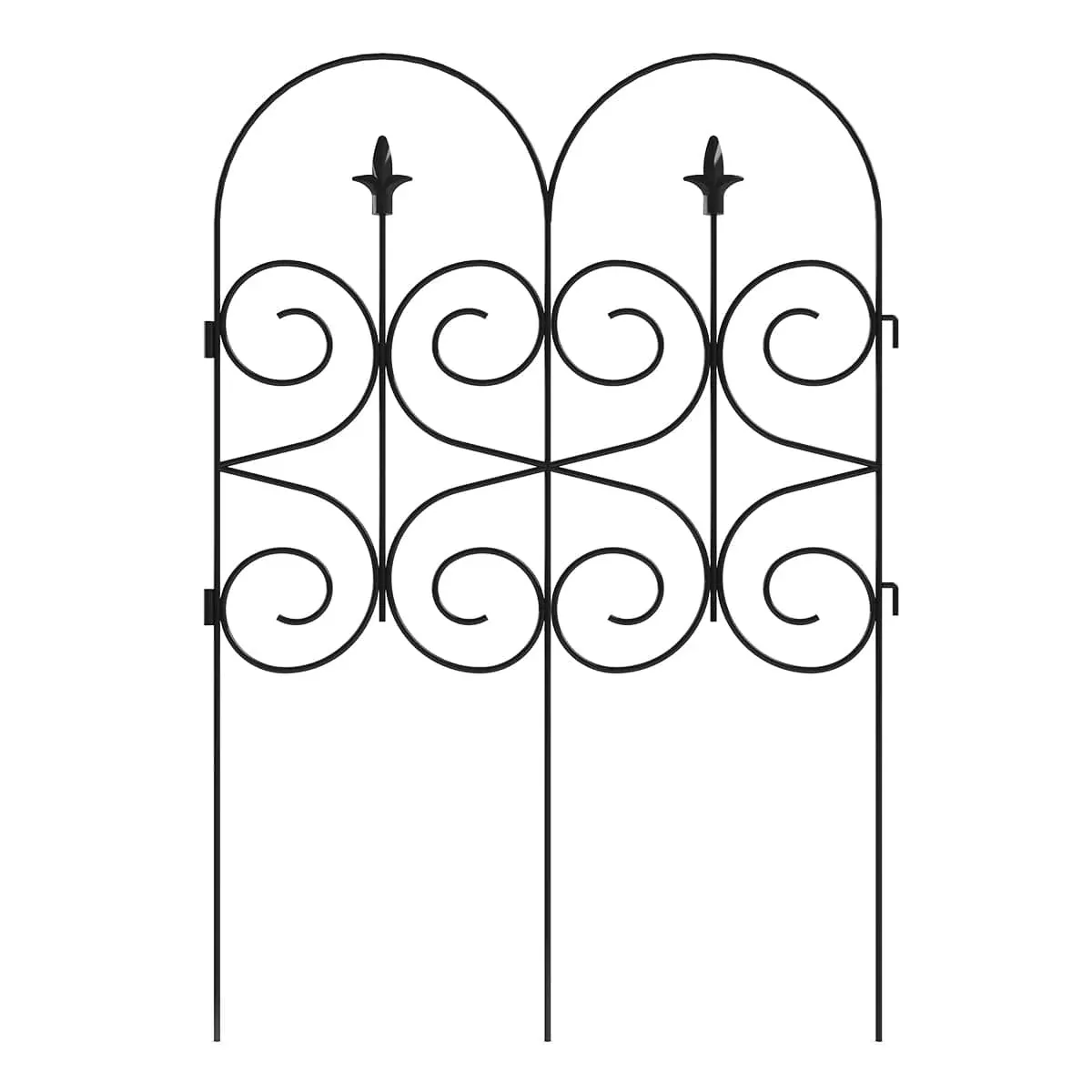Garden Zone Magnolia No Dig Decorative Border Fence Section, Black, 32 in. x 24 in.