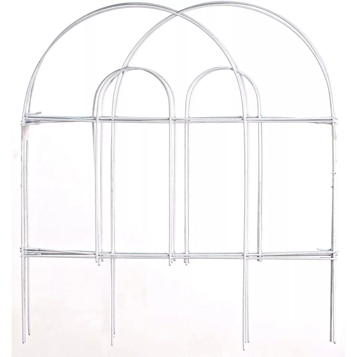 Garden Zone Round Folding Fence Garden Border, White, 18 in. x 8 ft.