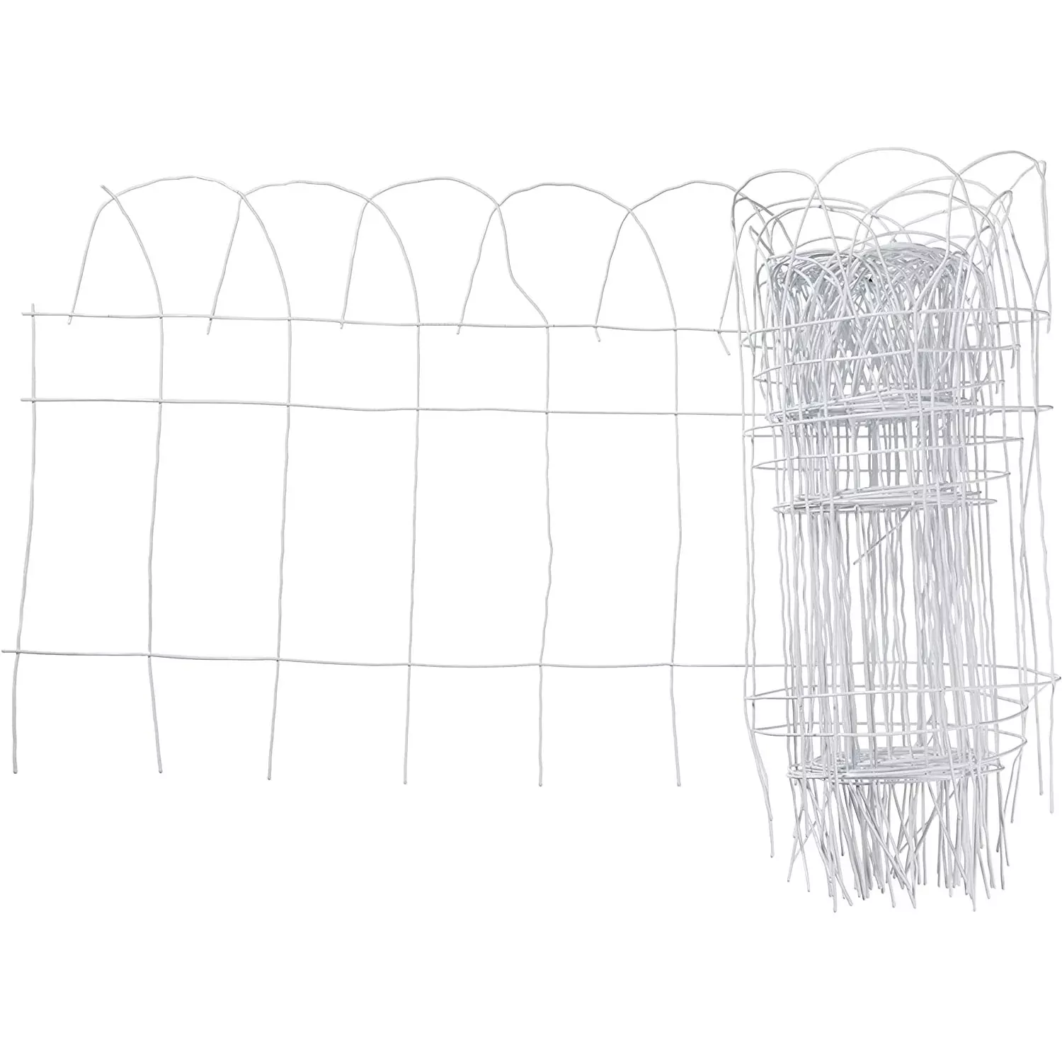 Garden Zone Scroll Top Rolled Garden Border, White, 14 in. x 20 ft.