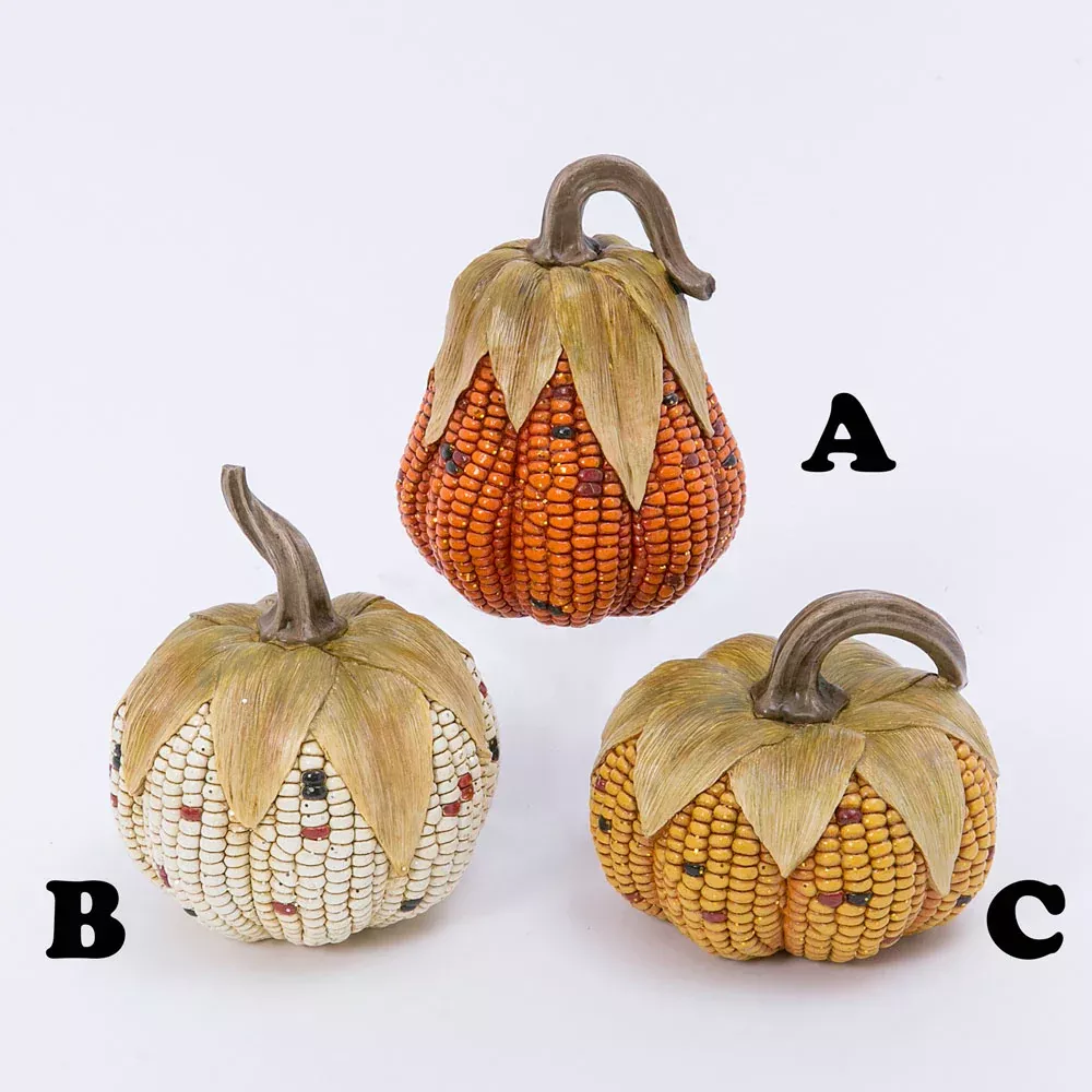 Gerson Company, Corn Cob Pumpkin, Resin, 5.5"H