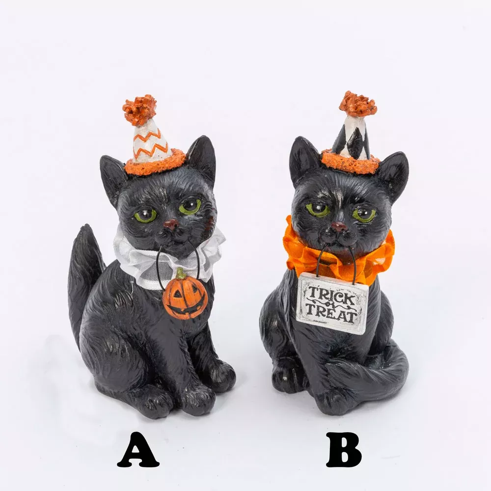 Gerson Company, Halloween Cat Figure, Sold Separately, Resin Figure, 5.9"H