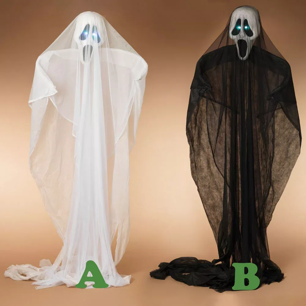 Gerson Company, Hanging Ghost Display, Fabric, Sold Separately, Black or White, 123.7"H(Hanging)
