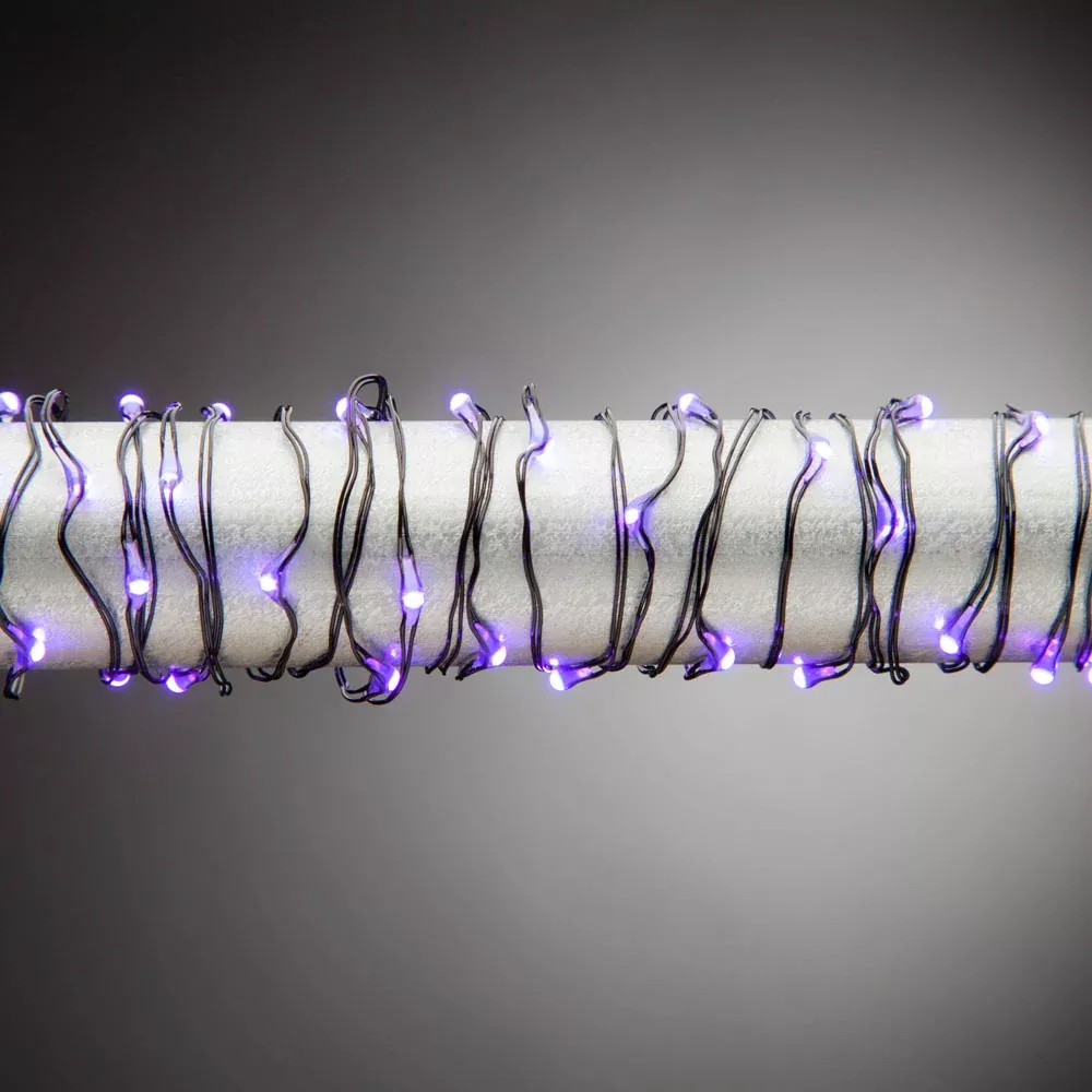 Gerson Company, Micro LED String Lights with Timer, Battery Operated, Purple, 36"L