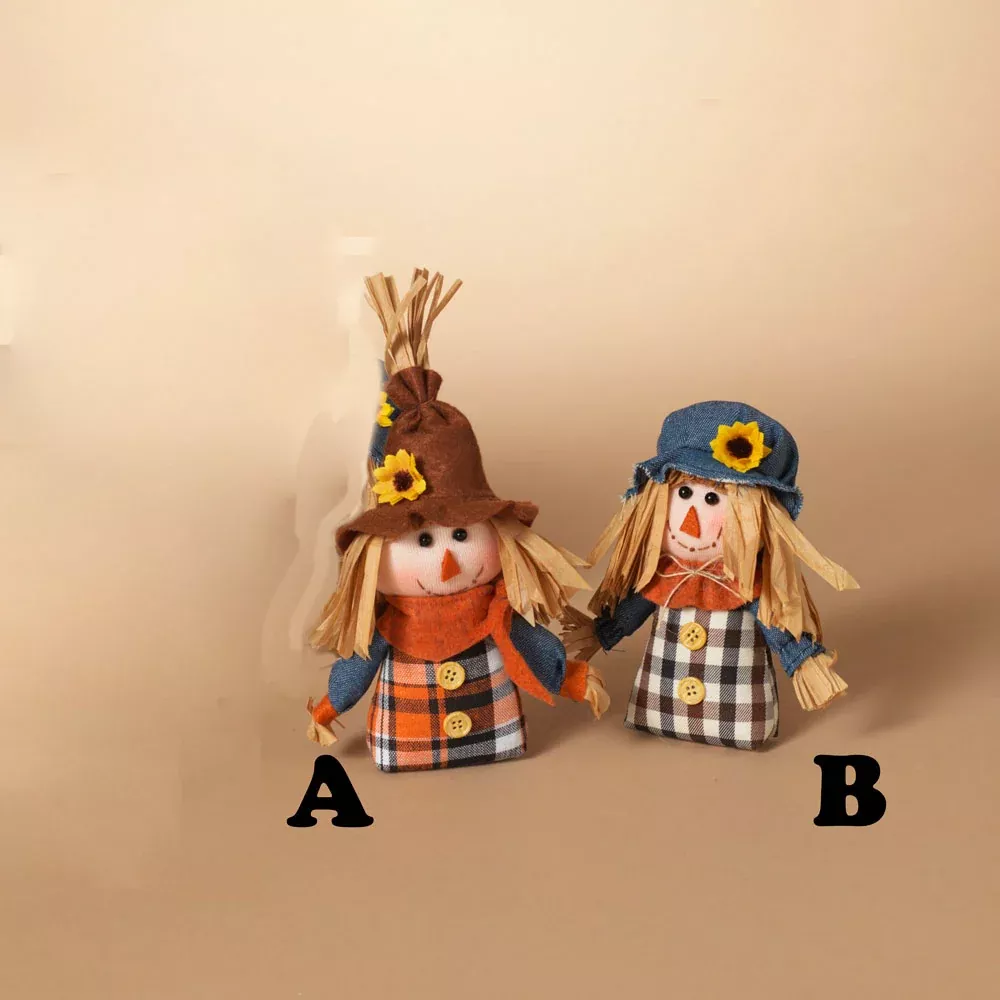 Gerson Company, Plush Scarecrow Ornament Assorted, Fabric, 6"H