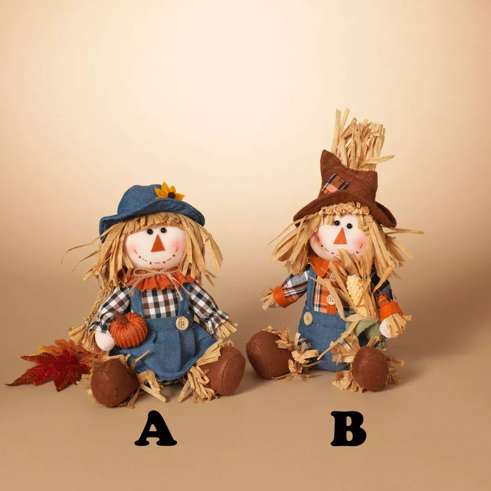 Gerson Company, Plush Scarecrow Sitting Assorted, Sold Separately, 11"H