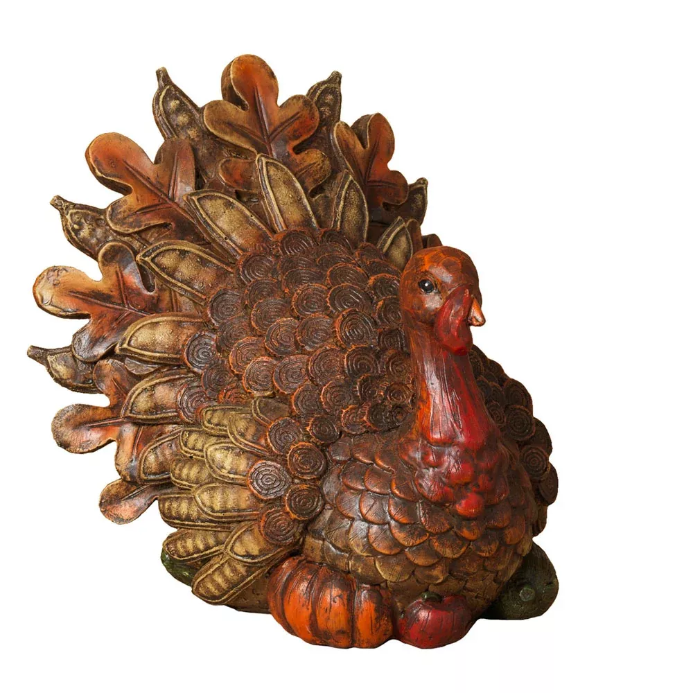 Gerson Company, Turkey Tabletop w/ Leaf Feathers, Resin, 9"H