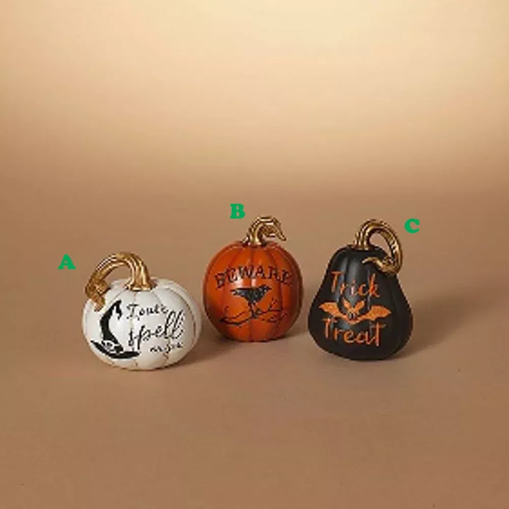 Gerson, Halloween Resin Pumpkins, Assorted and Sold Separately