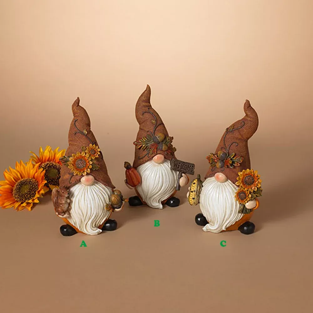 Gerson, Harvest Gnome Figure, 9.45", Assorted and Sold Separately