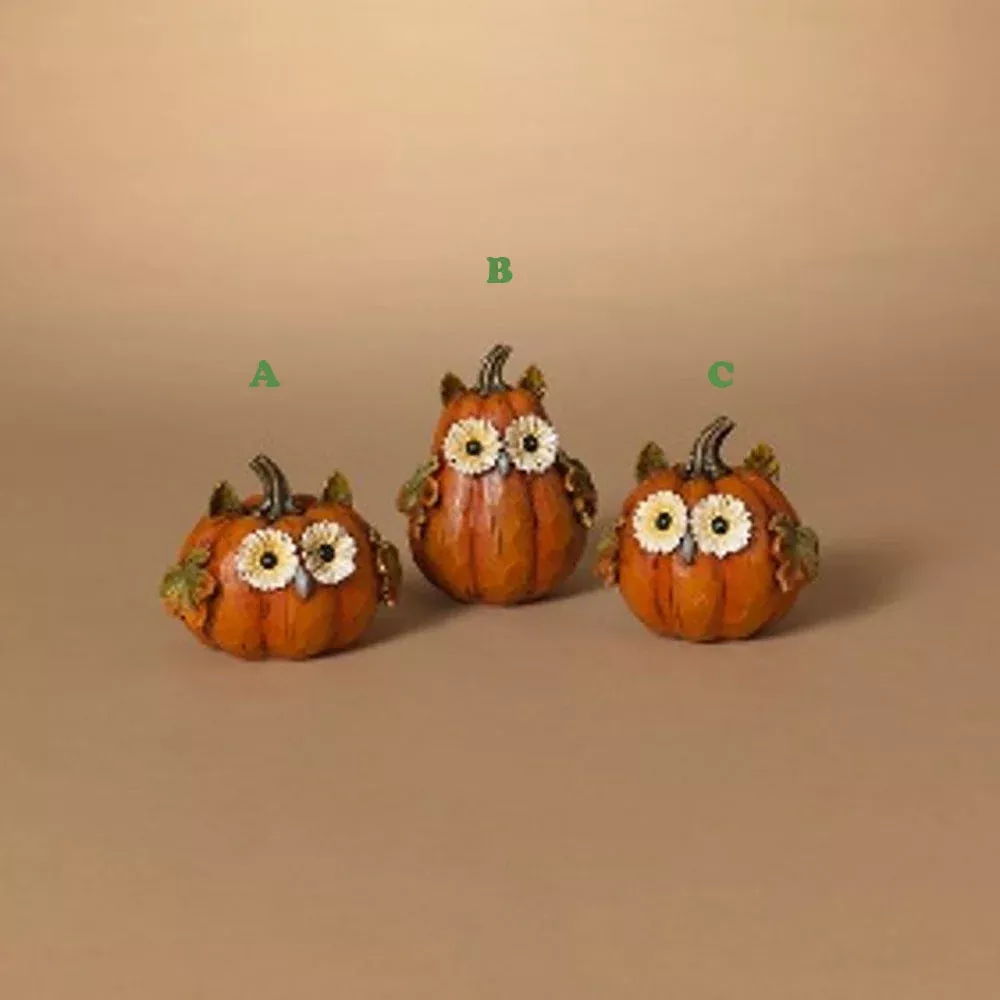 Gerson, Harvest Owl Pumpkin, Assorted & Sold Separately