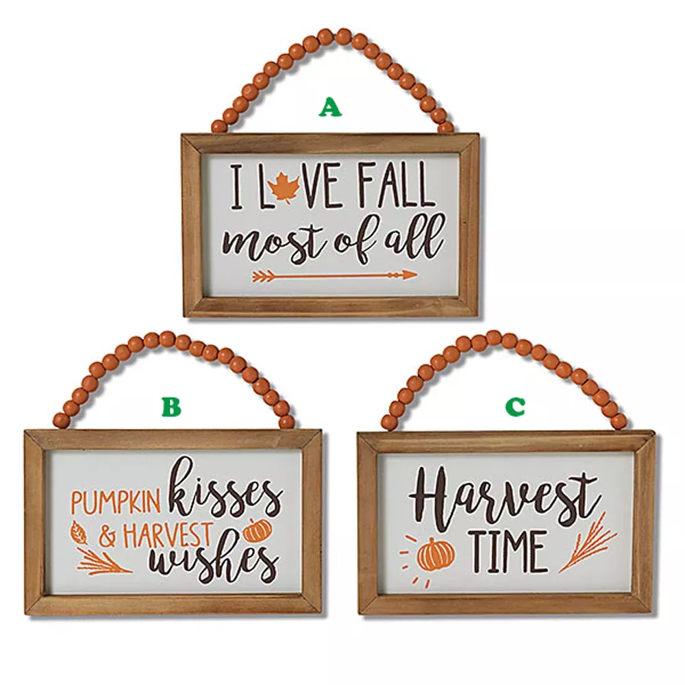 Gerson, Harvest Wall Sign with Hanger, 6", Assorted and Sold Separately