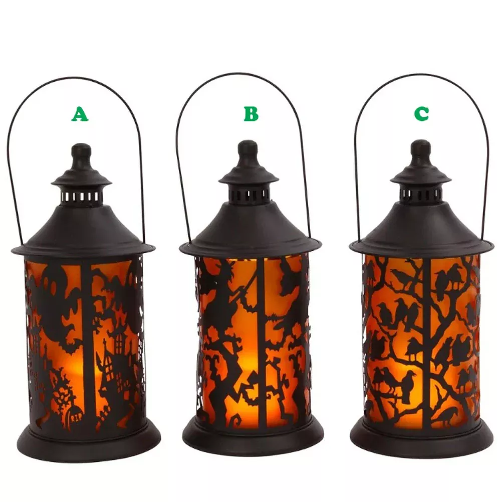 Gerson, Lantern w/Spooky Scene w/ LED Candle, Assorted and Sold Separately