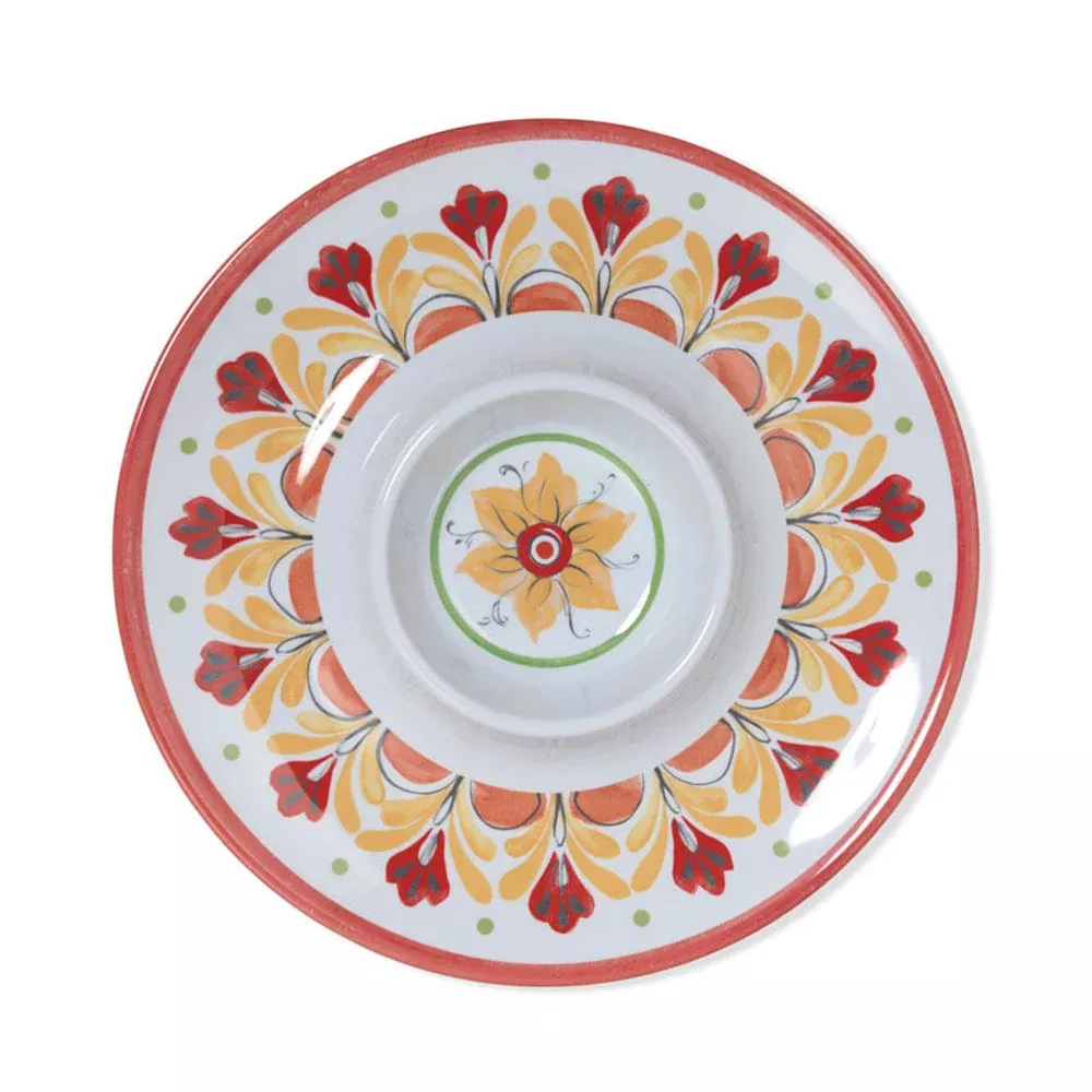 Gerson, Melamine Spanish Design Chip & Dip Plate