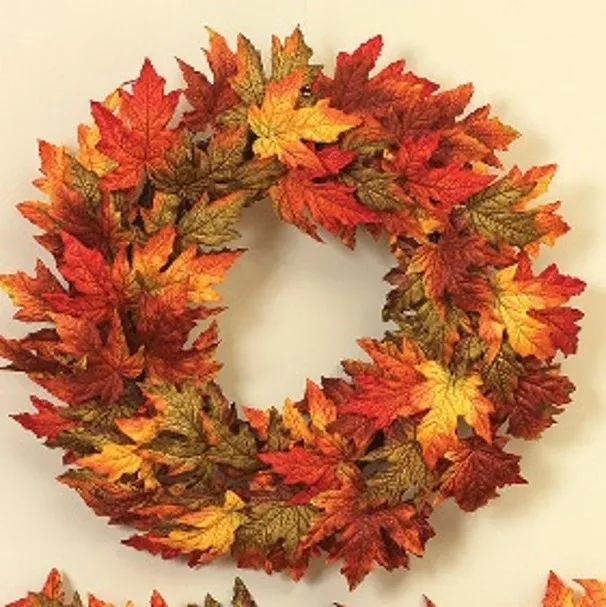 Gerson, Mixed Maple Leaf Wreath, 24"