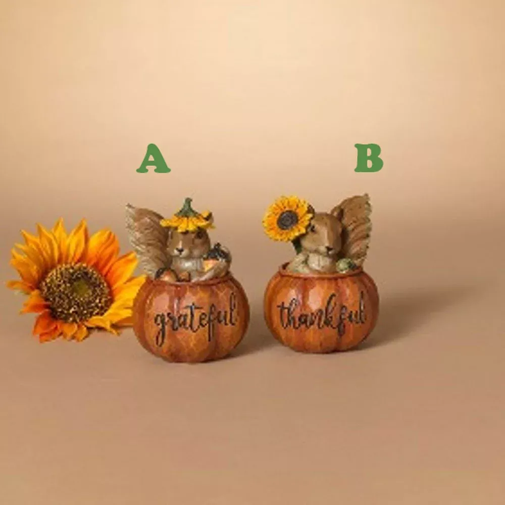 Gerson, Squirrel in Pumpkin Cauldron, Assorted & Sold Separately