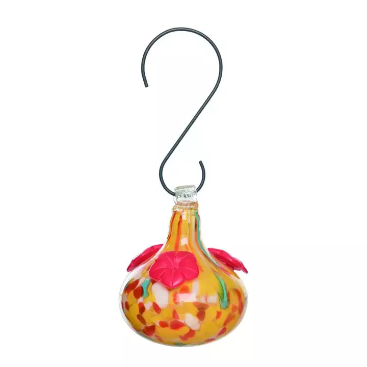 Glass Confetti Drop Hummingbird Feeder