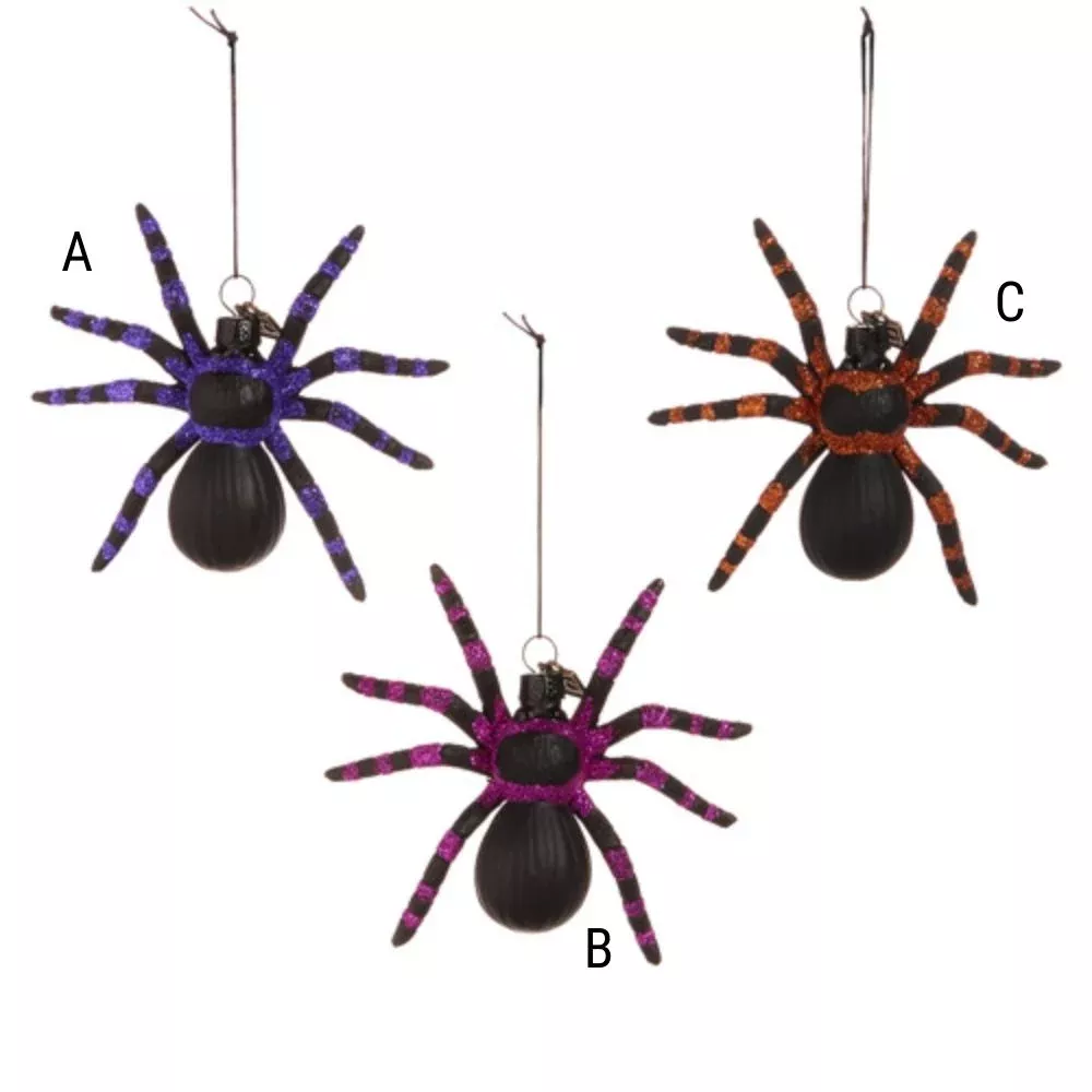 Glass Spider Ornament4", Assorted and Sold Separately