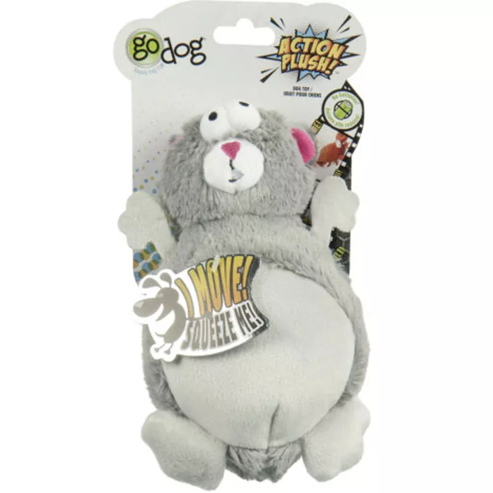 GoDog, Action Plush Squirrel Animated Squeaker Dog Toy