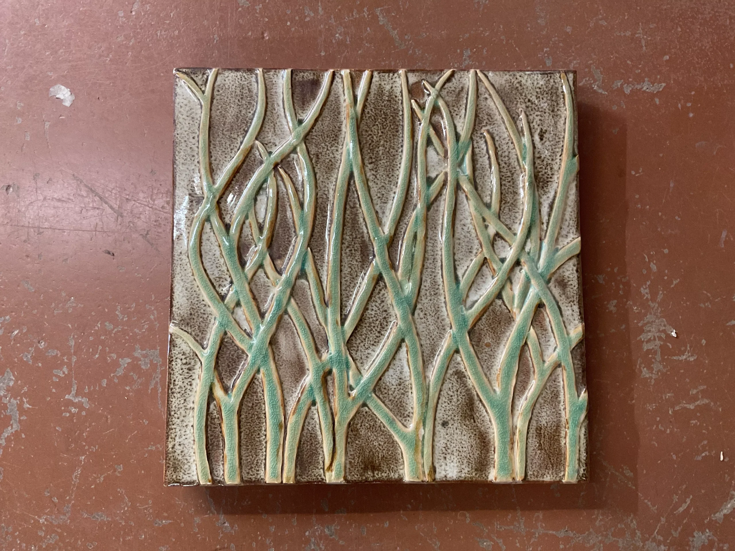 Grass Ceramic Wall Plaque