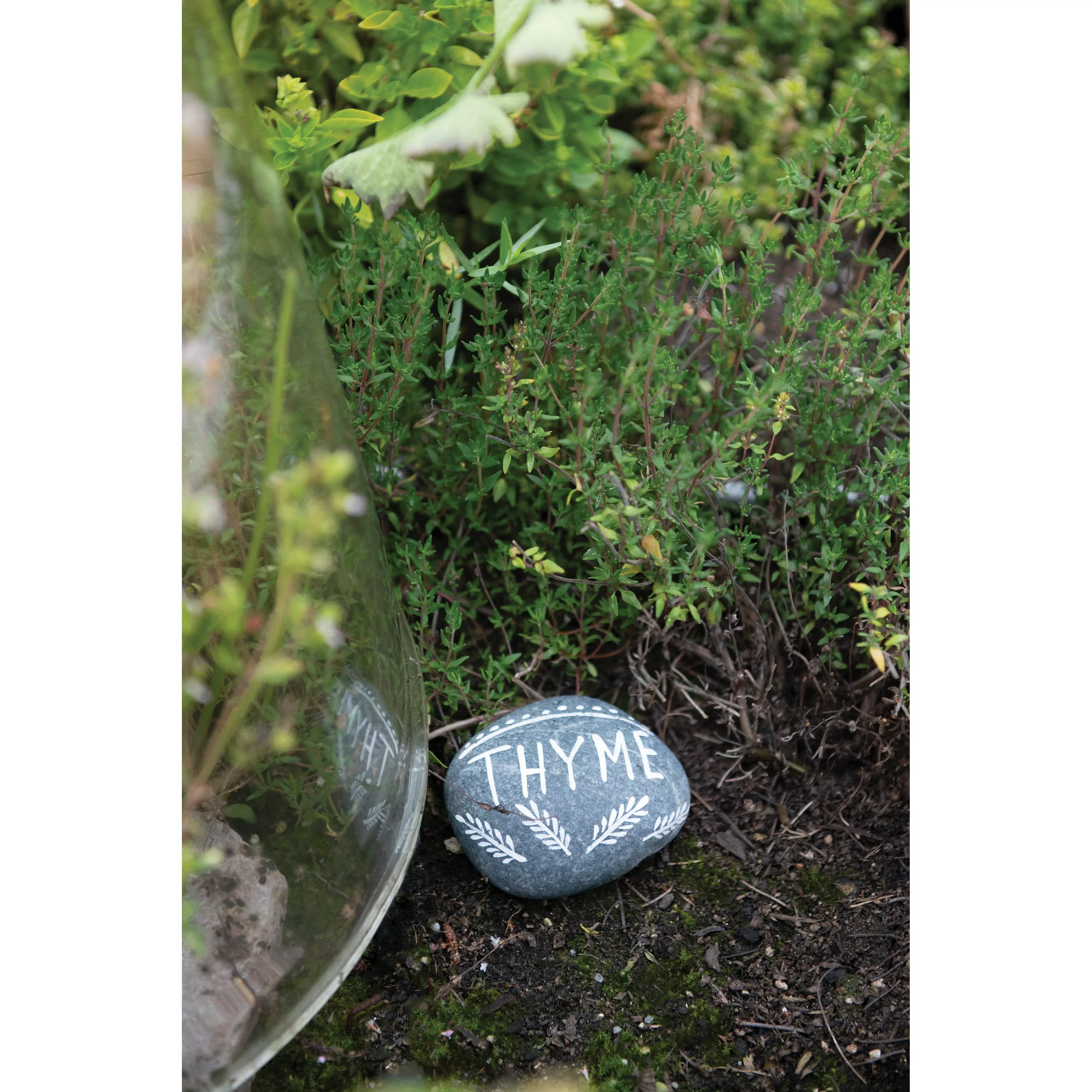 Hand-Painted Natural Stone Herb Markers