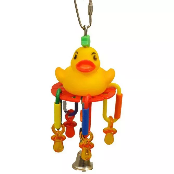 Happy Beaks Rubber Duck Monster Assorted Bird Toy