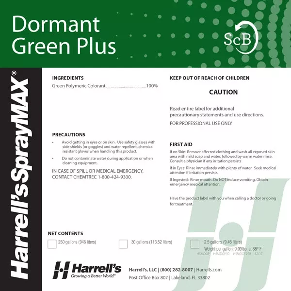 Harrell's Turf Paint Dormant Green Plus 2.5 Gallon