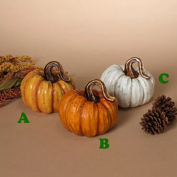 Harvest Pumpkin Resin Figure, Assorted and Sold Separately, 4.5in.