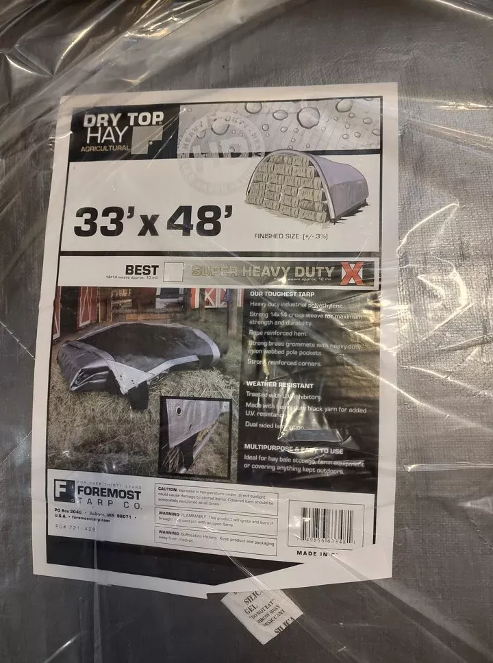 Hay Tarp 33' x 48' SHD Superior Heavy Duty Hay Cover