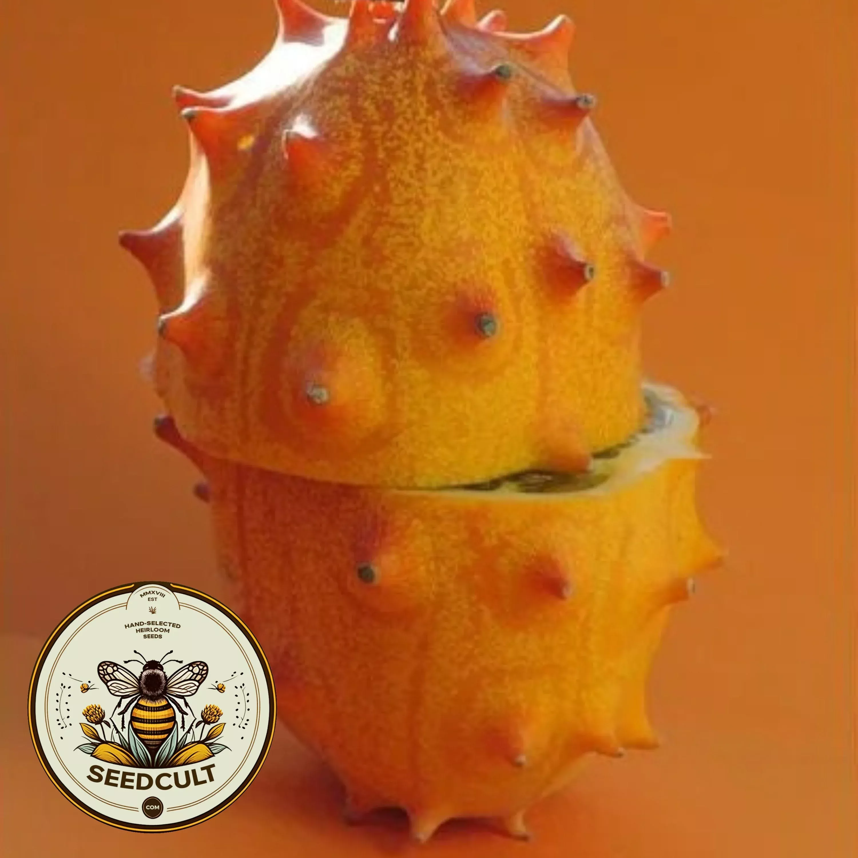 Horned Jelly Melon Seeds, Organic Cucumis Metuliferus, Spiked Melon, African Kiwano CU0515