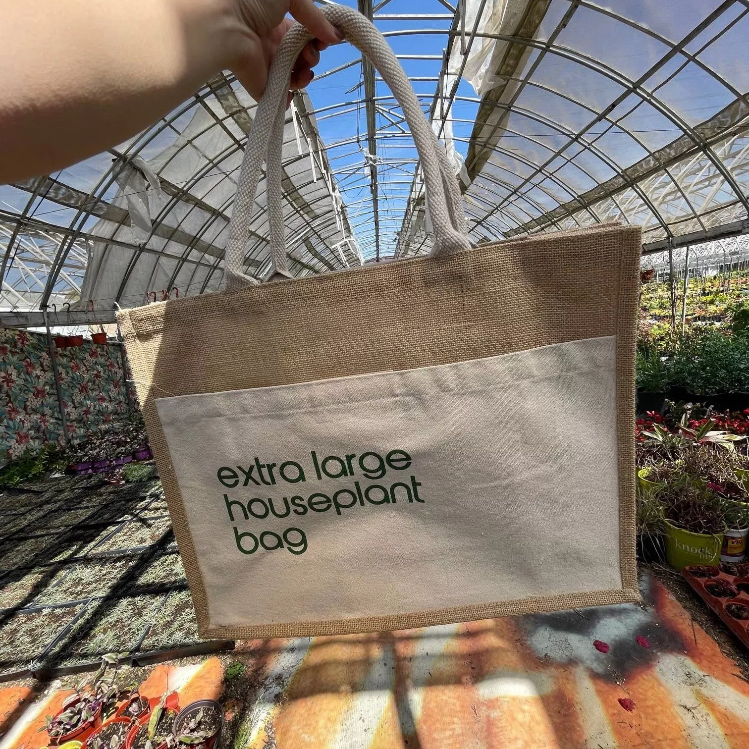 Houseplants Jute Tote Bag