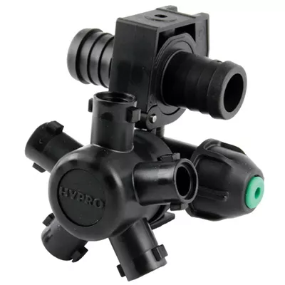 Hypro / Lurmark Proflo 3-Way Nozzle Bodies with Tab for Boom Clamp and Hose Barb for Dry Boom
