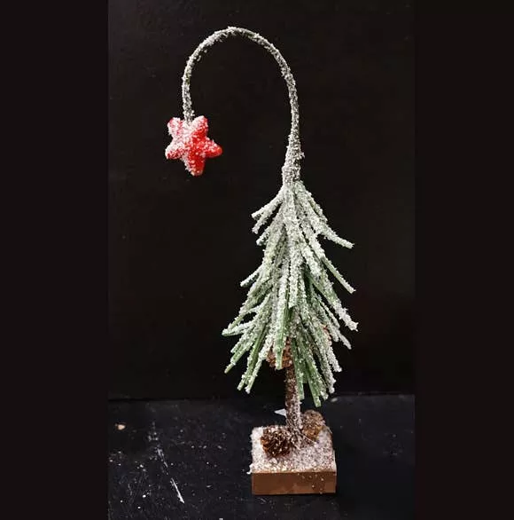ISB75031- 8in Snowy Shooting Star Mini Tree-Green